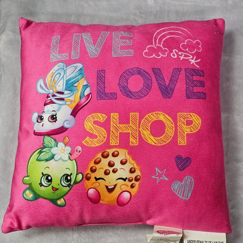 Shopkins Pillow Live Love Shop Square